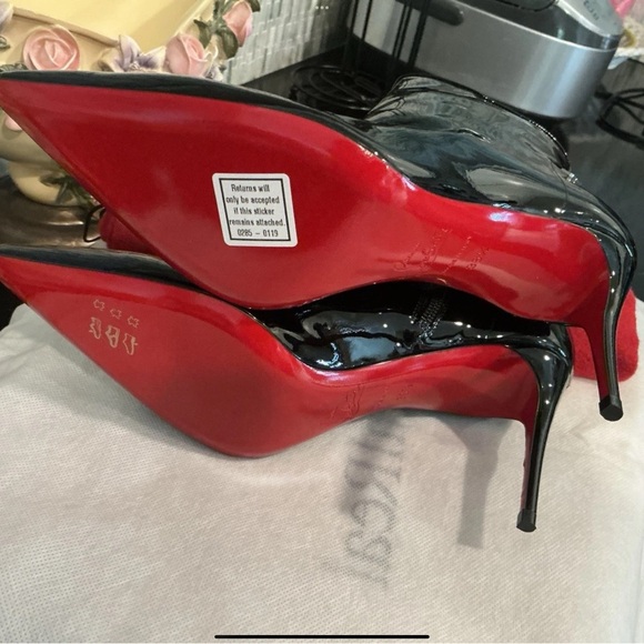 Christian Louboutin Black Patent Heeled Boots - Picture 6 of 7